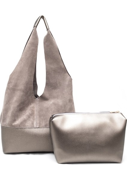 Deri Süet Iç Çantalı Kadın Çantası