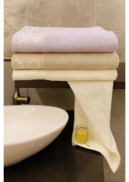 Göz Desen 3’lü Banyo Havlu Seti – 100X150 cm %100 Pamuk, Yumuşak Dokulu,desenli.