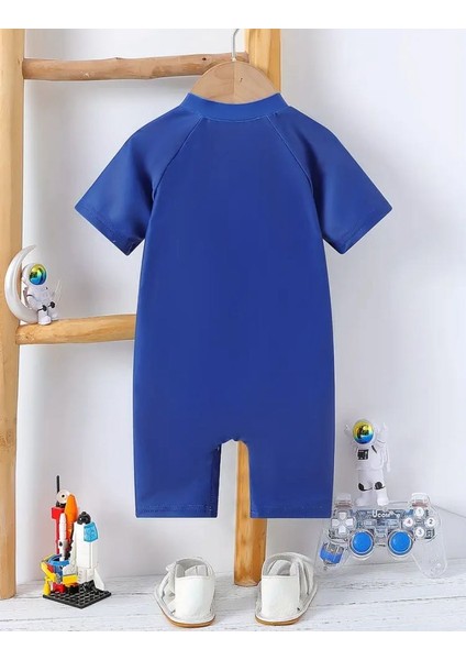 Erkek Bebek Mavi Astronot Desenli Fermuarlı Mayo – Uzay Temalı Kısa Kollu fiyatları