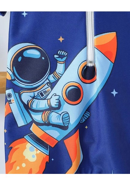 Erkek Bebek Mavi Astronot Desenli Fermuarlı Mayo – Uzay Temalı Kısa Kollu fırsatları