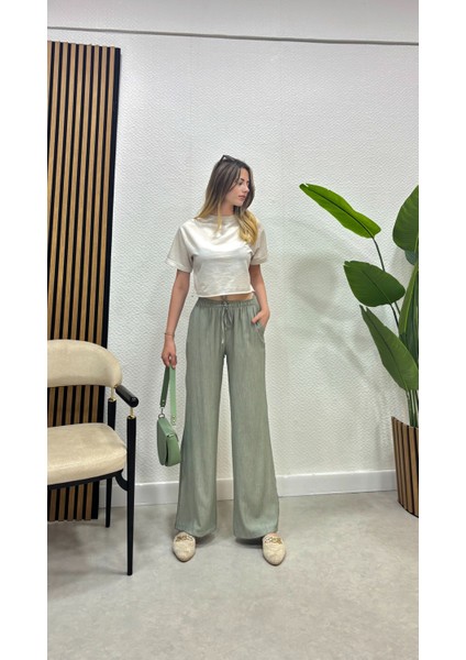 Keten Karışımlı Bol Kesim Tesettür Pantolon modelleri