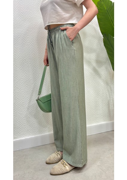 Keten Karışımlı Bol Kesim Tesettür Pantolon indirimleri