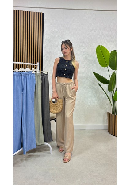 Keten Karışımlı Bol Kesim Tesettür Pantolon fırsatları