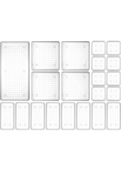 21'li Çekmece Içi Çok Amaçlı Organizer -Kozmetik Takı Makyaj Organizeri Dolap Içi Düzenleyici Şeffaf