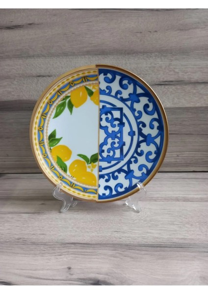 6 Kişilik Porselen Servis Tabağı Seti Lemone Serisi