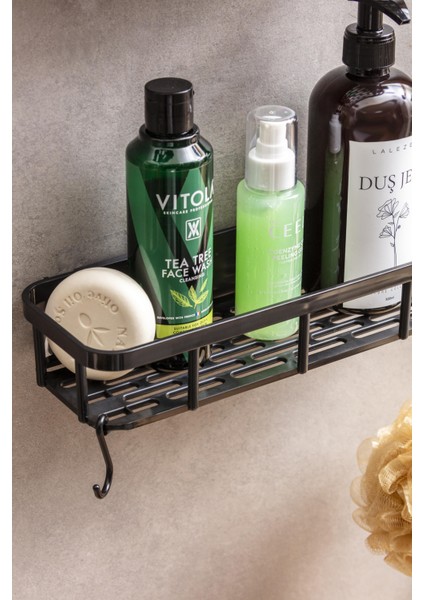 Kendinden Yapışkanlı Mutfak Rafı 2'li Set Siyah (4 Kancalı) fırsatları