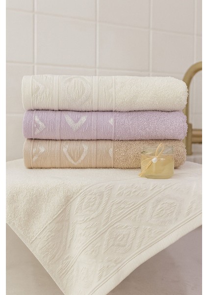 Göz Desen 3’lü El ve Yüz Havlu Seti – 50X90 cm %100 Pamuk, Yumuşak Dokulu,desenli