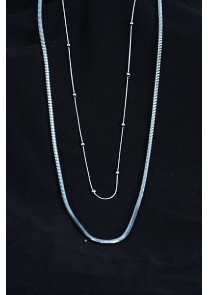 Paslanmaz Çelik Snake ve Dorika Model Kombin Kolye fiyatları