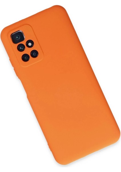 Xiaomi Redmi 10 2022 Kılıf Nano Içi Kadife Silikon - Turuncu modelleri