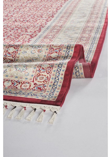 Halı Burj 8771 Bordo Afgan Desenli Viskon 170 Tarak Dokuma Sıklığı Özel Tezgah Üst Kalite Halı fırsatları