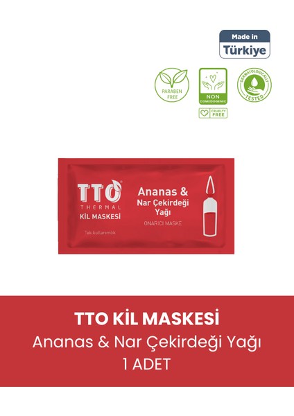 Thermal Ananas ve Nar Çekirdeği Yağ Içeren Kil Maskesi 1 Adet