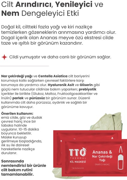 Thermal Ananas ve Nar Çekirdeği Yağ Içeren Kil Maskesi 1 Adet fırsatları