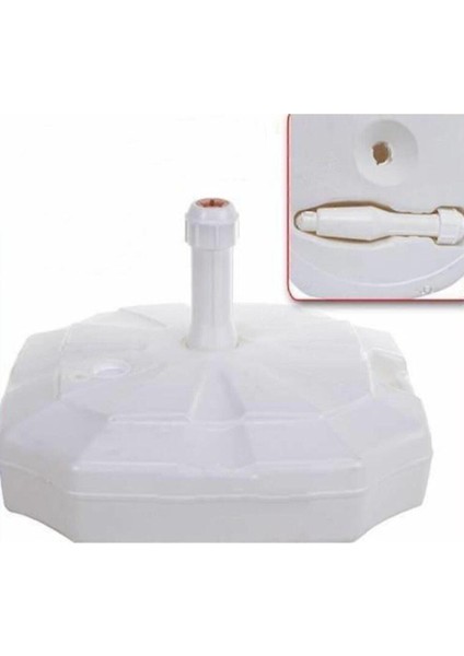 Plaj Bahçe Şemsiyesine Uyumlu Şemsiye Altlığı 20 Litre (Beyaz)