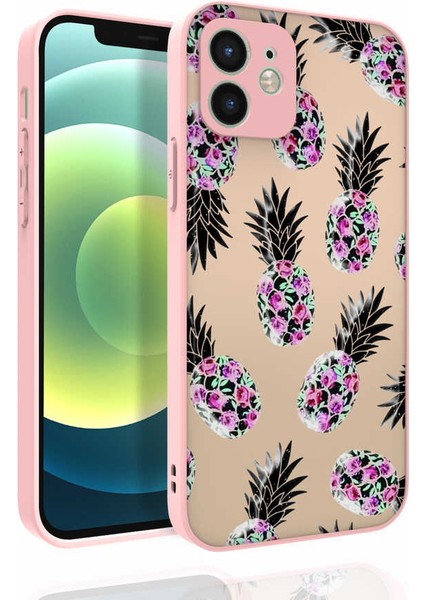 iPhone 12 Kılıf Desenli Kamera Korumalı Parlak Vlmr Nora Kapak-No1