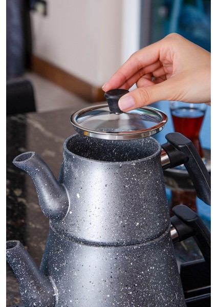 Bonjour Compact Granit Kaplama Çaydanlık Takımı - Gri fırsatları