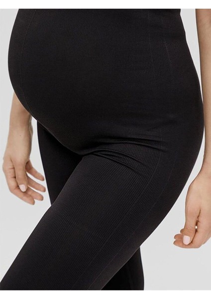 Bir Beden Küçük Gösteren Toparlayıcı Solmayan Siyah Fitilli Hamile Tayt fiyatları