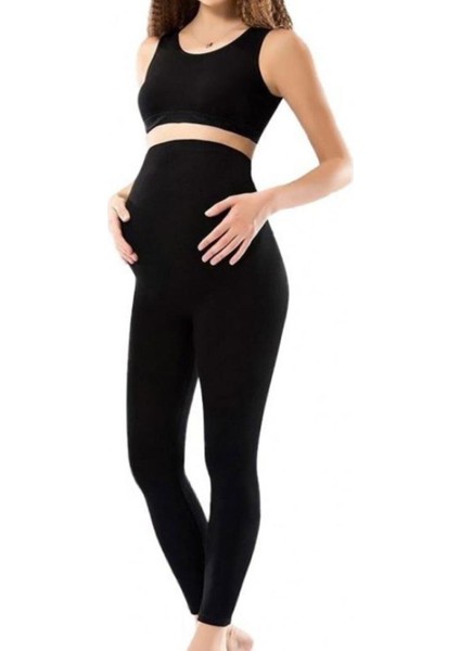 Kadın Penye Uzun Hamile Tayt Pamuklu Gebe Pantolan Tayt