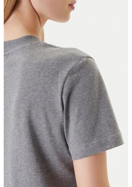 Kadın Monogram Logolu T-Shirt - Gri indirimleri