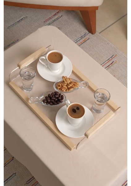 Modern Tasarım Şeffaf Pleksi, Şık Servis ve Sunum Tepsisi