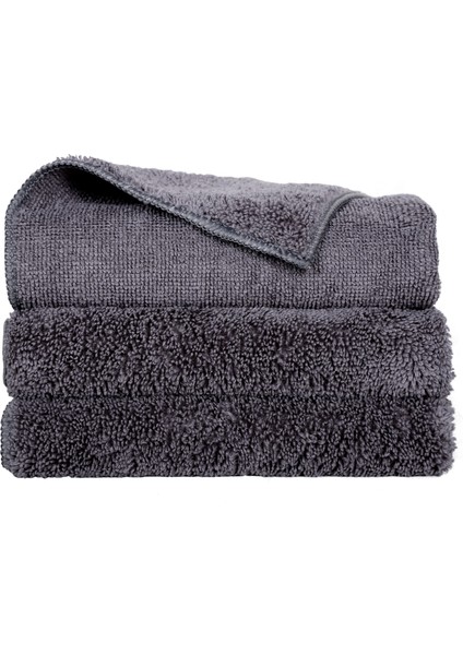 3'lü Mikrofiber Temizlik Bezi Araba Temizlik Bezi Mutfak Kurulama Bezi 40X40 Gri