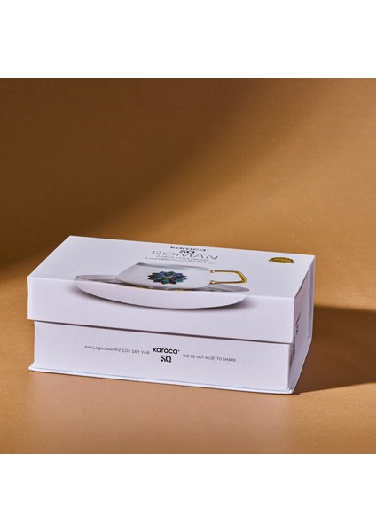 Roman New Bone Kahve Fincan Takımı 2 Kişilik 90 ml Şık Tasarım 4 Parça