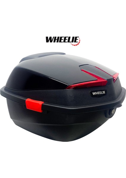 XT01-B 32 Litre Motosiklet Arka Çanta Siyah Parlak Su Geçirmez ABS Top Case Çift Kilitleme Üniversal