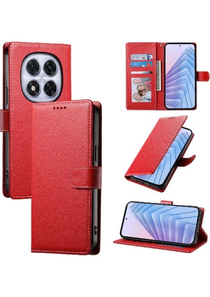 Xiaomi Redmi Note 14 Pro 4g Kart Tutucu Yuvalı Kickstand Manyetik Pu Deri Kapaklı Koruyucu Darbeye Dayanıklı Telefon Kılıfı (Yurt Dışından)