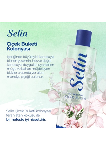 Parfümlü Kolonya Çiçek Buketi 400 ml - 4'lü Set