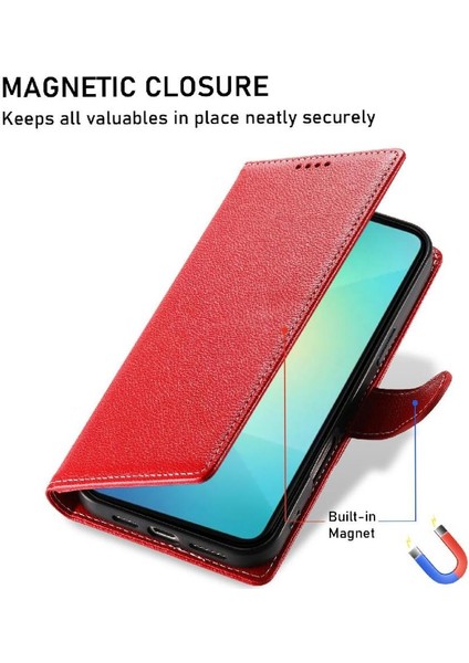 Samsung Galaxy A06 Kart Tutucu Yuvalı Kickstand Manyetik Pu Deri Kapaklı Koruyucu Darbeye Dayanıklı Telefon Kılıfı (Yurt Dışından) fırsatları