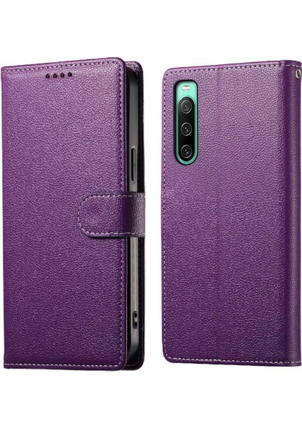 Sony Xperia 10 Iv Kart Tutucu Yuvalı Kickstand Manyetik Pu Deri Kapaklı Koruyucu Darbeye Dayanıklı Telefon Kılıfı (Yurt Dışından)