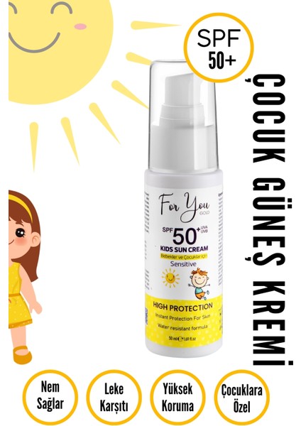 Bebek ve Çocuk Güneş Kremi SPF50+ 100 ml – Hassas Ciltler İçin, Suya Dayanıklı ve Hipoalerjenik fiyatları