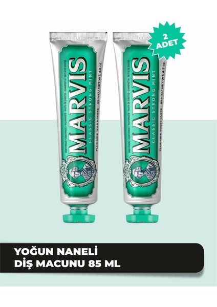 Beyazlatıcı Diş Macunu - Etkili Plak Temizliği, 2×85 ml, Nane Aromalı, Klasik ve Ekstra Ferahlatıcı
