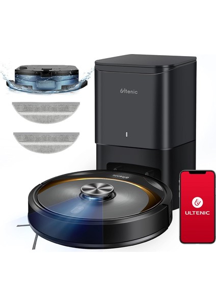 T10 Elite Robot Vacuum Cleaner With Mop, Robotic Vacuum Self Emptying For 45 Days Hands-Free, Lidar Navigation, Compatible With Alexa/wi-Fi Connected, Ideal For Pet Hair, Hard Floor And Carpet