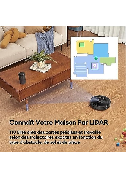 T10 Elite Robot Vacuum Cleaner With Mop, Robotic Vacuum Self Emptying For 45 Days Hands-Free, Lidar Navigation, Compatible With Alexa/wi-Fi Connected, Ideal For Pet Hair, Hard Floor And Carpet fiyatları