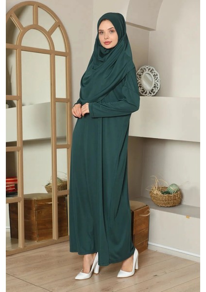 Tek Parça Namaz Elbisesi Zümrüt Yeşili