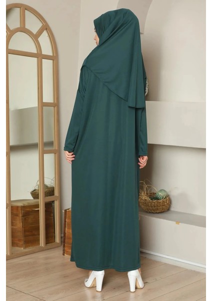 Tek Parça Namaz Elbisesi Zümrüt Yeşili modelleri