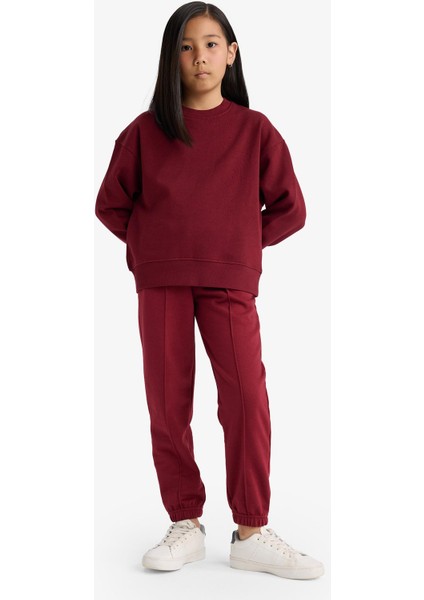 Kız Çocuk Beli Lastikli Basic Düz Okul Jogger Eşofman Altı X9036A625AU
