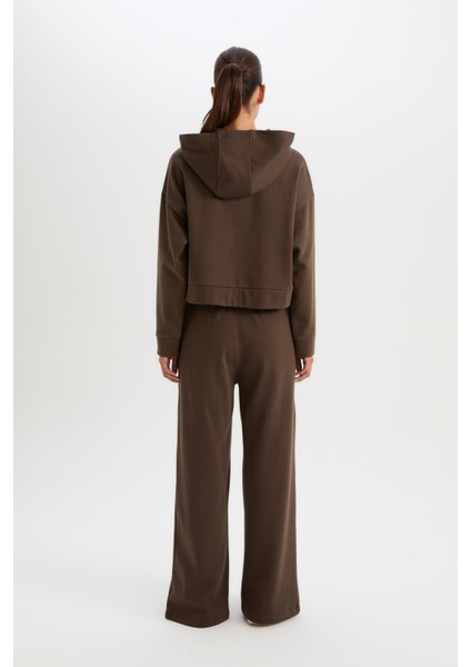 Fit Kalın Sporcu Eşofman Altı Wide Leg Geniş Paça Cepli Standart Boy D4989AX24AU