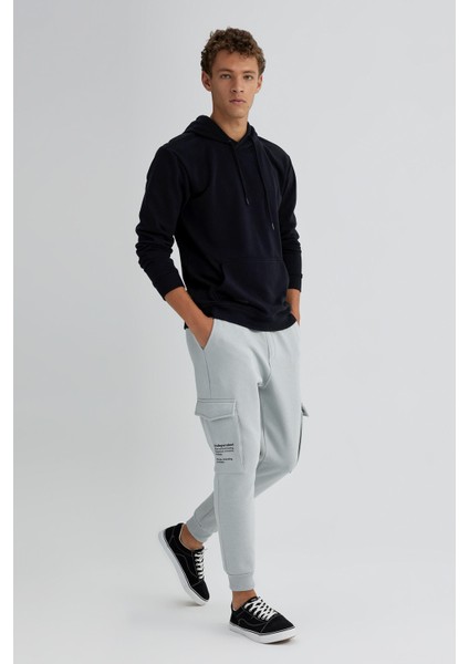 Regular Fit Jogger Eşofman Altı Kargo Cepli Basic Düz Beli Bağcıklı Lastikli Paça fırsatları