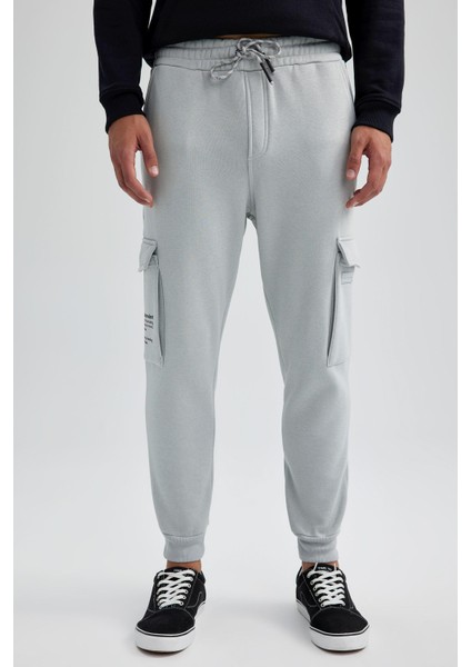 Regular Fit Jogger Eşofman Altı Kargo Cepli Basic Düz Beli Bağcıklı Lastikli Paça indirimleri