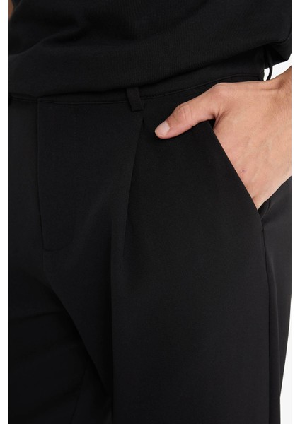 Straight Fit Pileli Cepli Düz Paça Kumaş Pantolon F7140AX25AU
