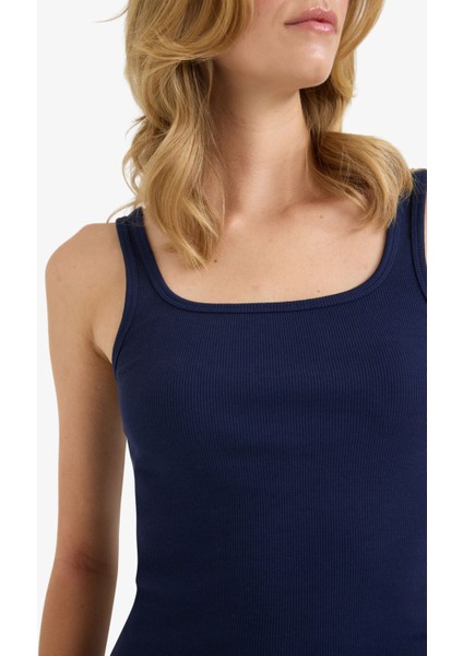 Slim Fit Dar Kesim Basic Düz Yuvarlak Yaka Fitilli Kaşkorse Atlet E5540AX25AU