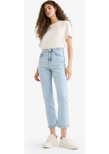 Mary Vintage Straight Fit Yüksek Bel Bilek Boy Jean Yıkamalı Pantolon fiyatları