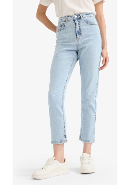 Mary Vintage Straight Fit Yüksek Bel Bilek Boy Jean Yıkamalı Pantolon modelleri