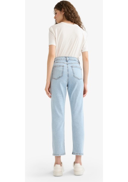 Mary Vintage Straight Fit Yüksek Bel Bilek Boy Jean Yıkamalı Pantolon indirimleri