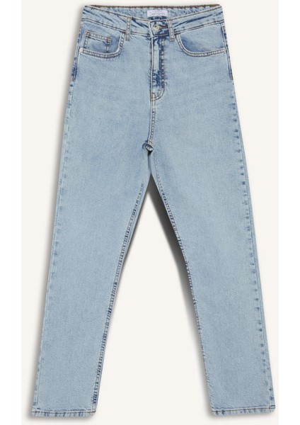 Mary Vintage Straight Fit Yüksek Bel Bilek Boy Jean Yıkamalı Pantolon