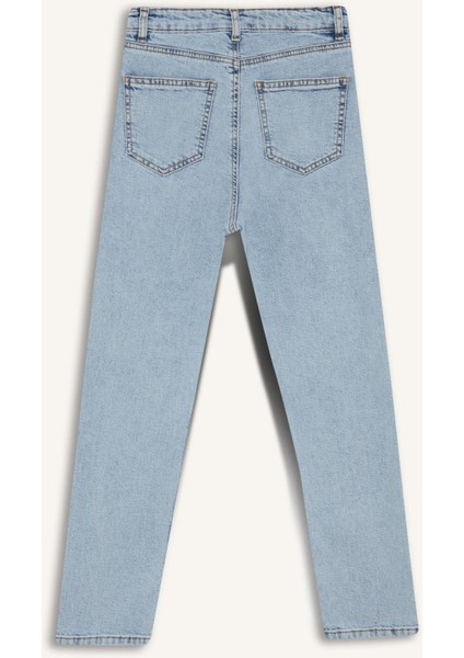 Mary Vintage Straight Fit Yüksek Bel Bilek Boy Jean Yıkamalı Pantolon