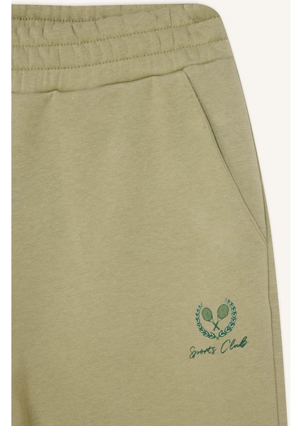 Fit Kalın Sporcu Jogger Eşofman Altı Cepli Baskılı Standart Boy E5712AX24WN