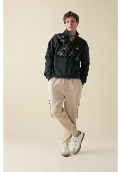 Regular Fit Jogger Eşofman Altı Kargo Cepli Basic Düz Beli Bağcıklı Lastikli Paça Y5533AZ24AU fiyatları
