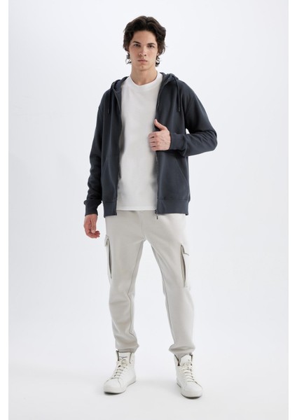 Regular Fit Jogger Eşofman Altı Kargo Cepli Basic Düz Beli Bağcıklı Lastikli Paça Y5533AZ24AU fırsatları